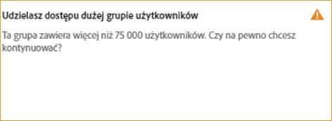 Przypisywanie profilu do grupy obejmującej ponad 75 000 użytkowników