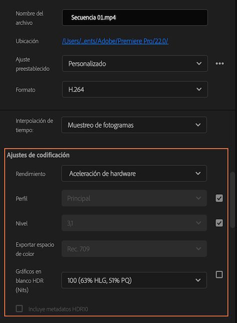 Uso de la codificación de hardware