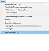 Selecione “Sobre” no menu Ajuda