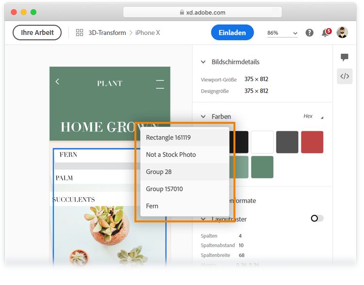 Ausgeblendete Ebenen
