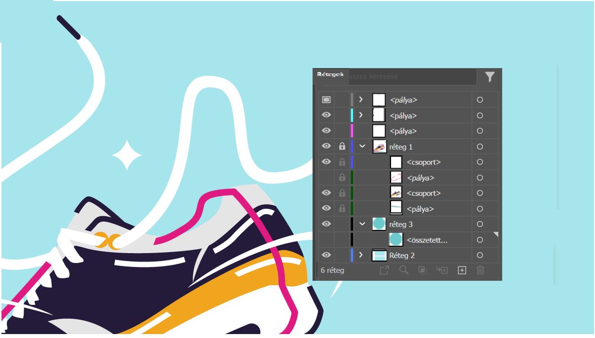 A terv rétegeinek vagy rétegcsoportjainak zárolásához vagy feloldásához használja az Oszlop szerkesztése lehetőséget (a szem ikon és a réteg neve között).