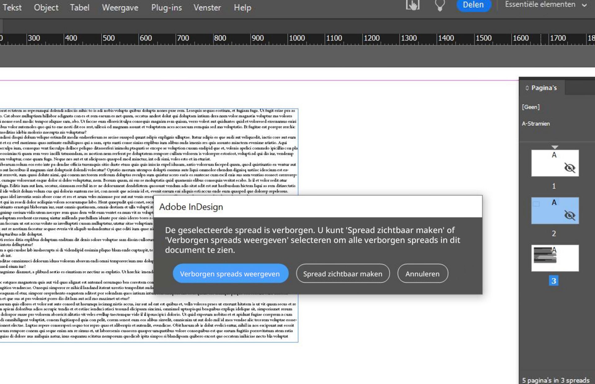 Waarschuwingsbericht over verborgen spread
