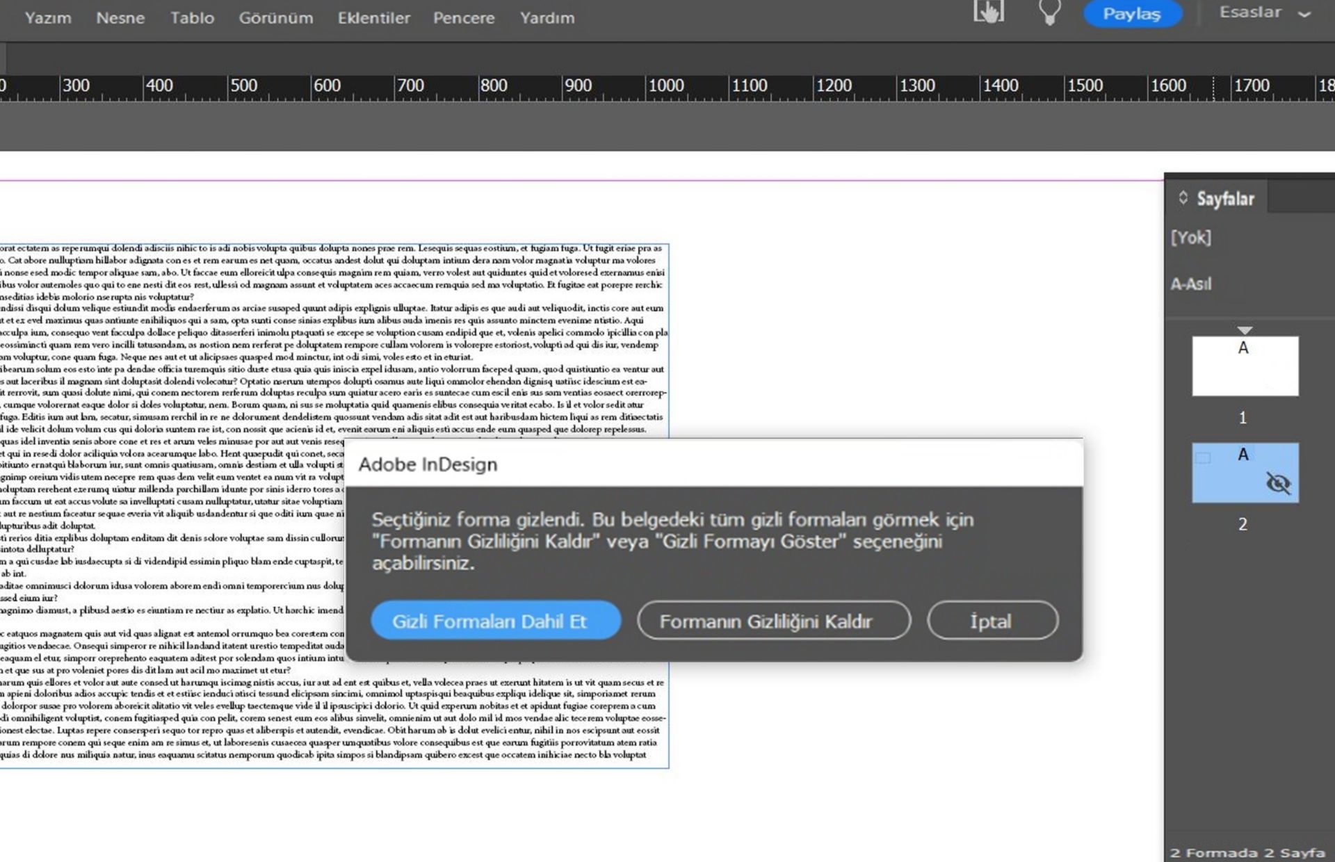 Forma uyarı mesajını gizleme