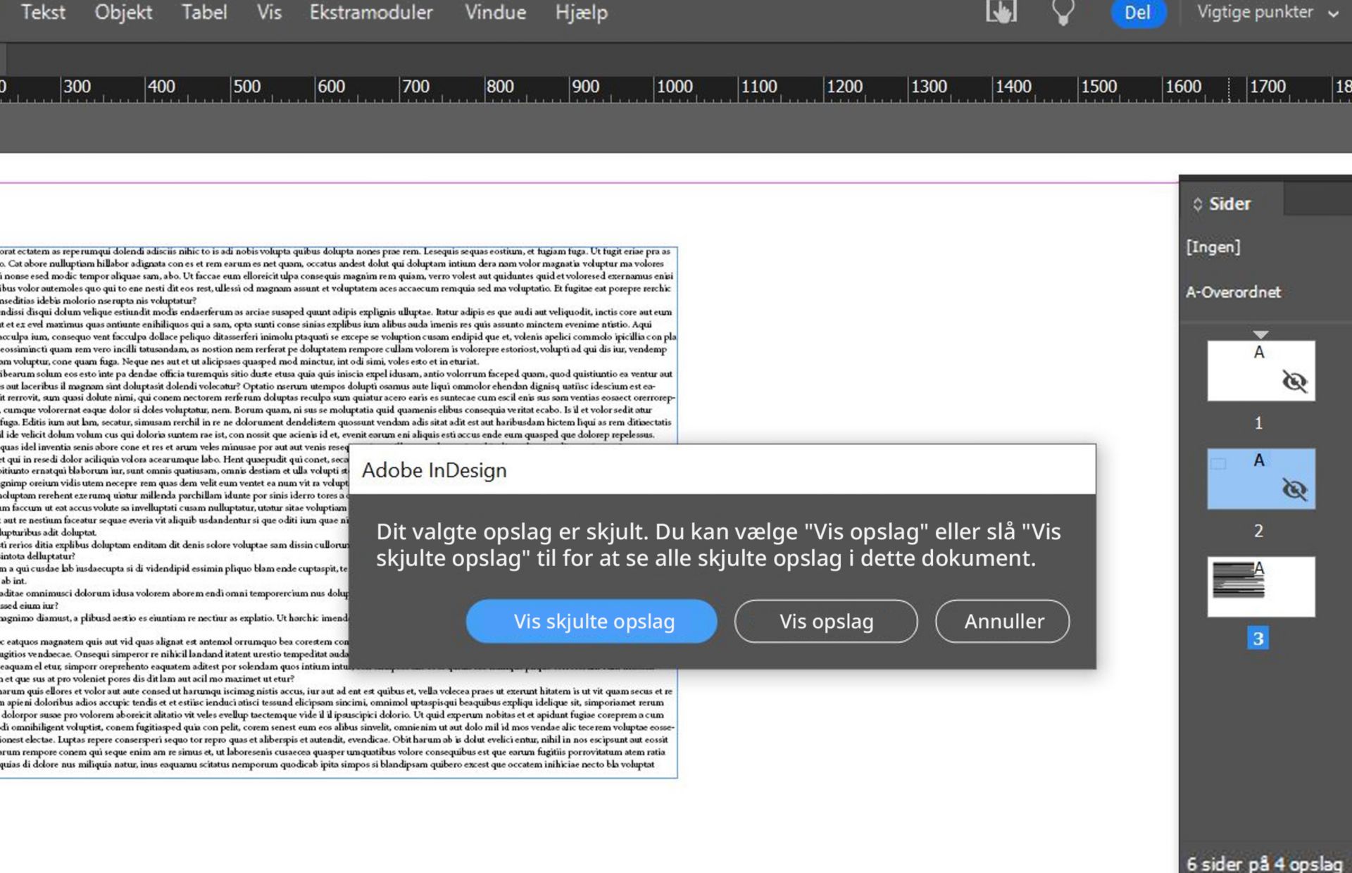 Advarsel om Skjul opslag