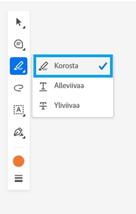 Korostus, alleviivaus, yliviivaus