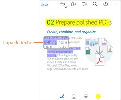 Resaltar texto en un archivo PDF