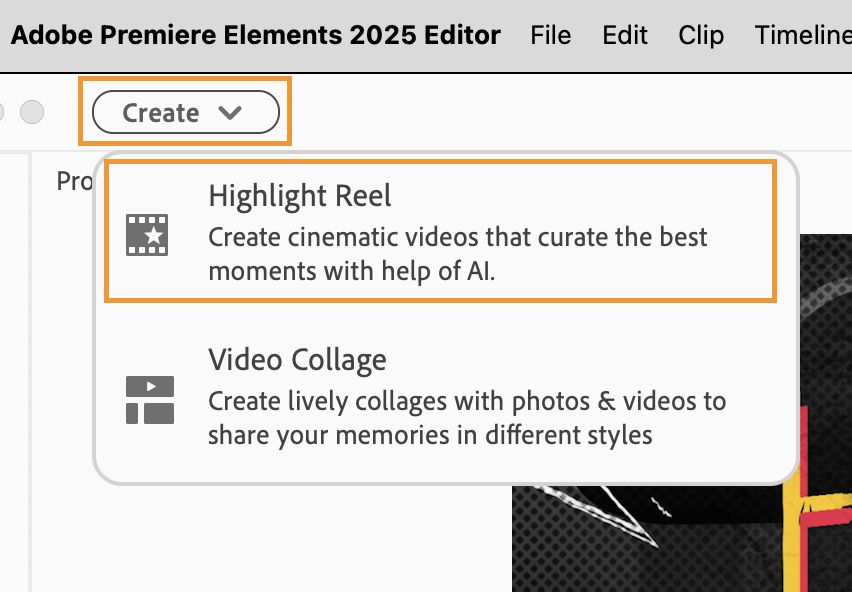 Create Highlight Reel in Adobe Premiere Elements.