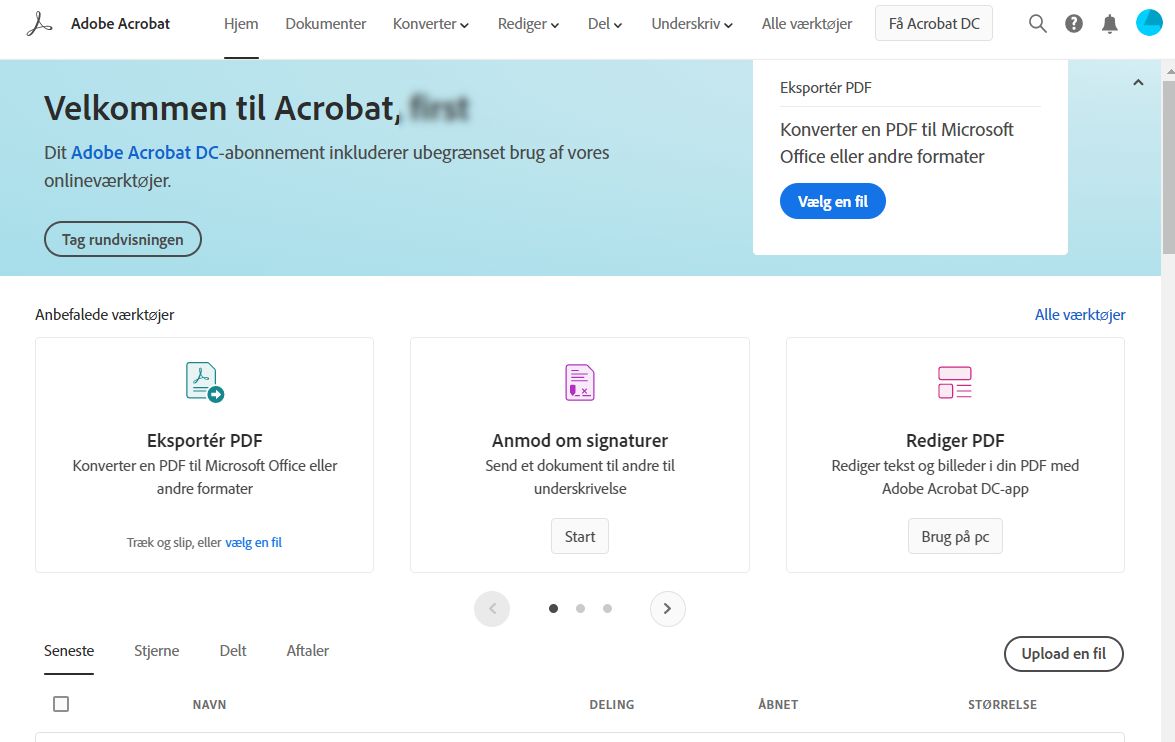 Adobe Acrobat Hjem