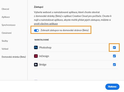 Zapnout možnost Zobrazit zkratky