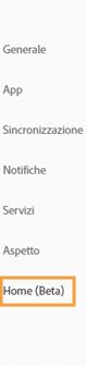 Seleziona Home (beta)