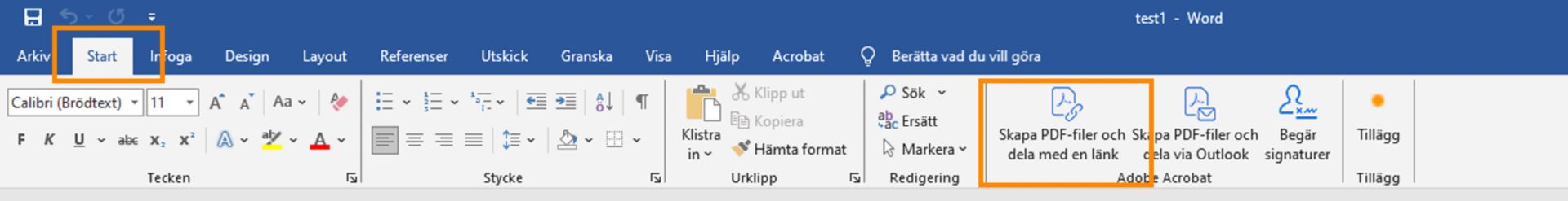 Skapa PDF-filer och dela med en länk