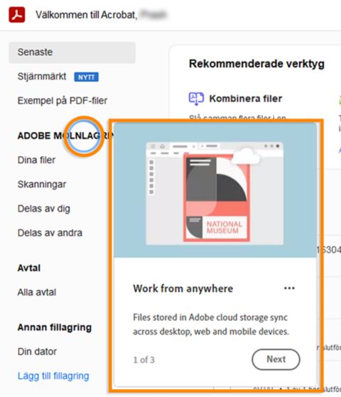 Introduktion till Acrobat Home