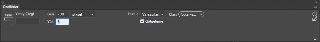 Yatay kuralın özelliklerini değiştirme