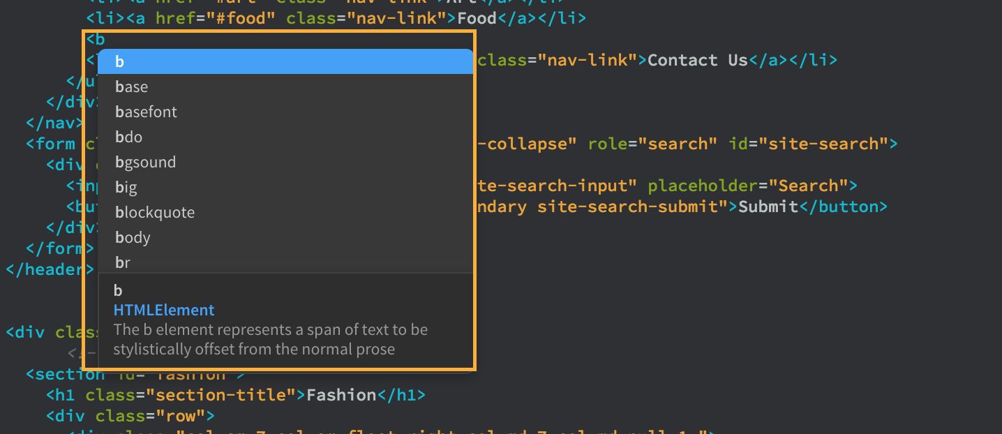 Základní nápovědy při psaní kódu HTML