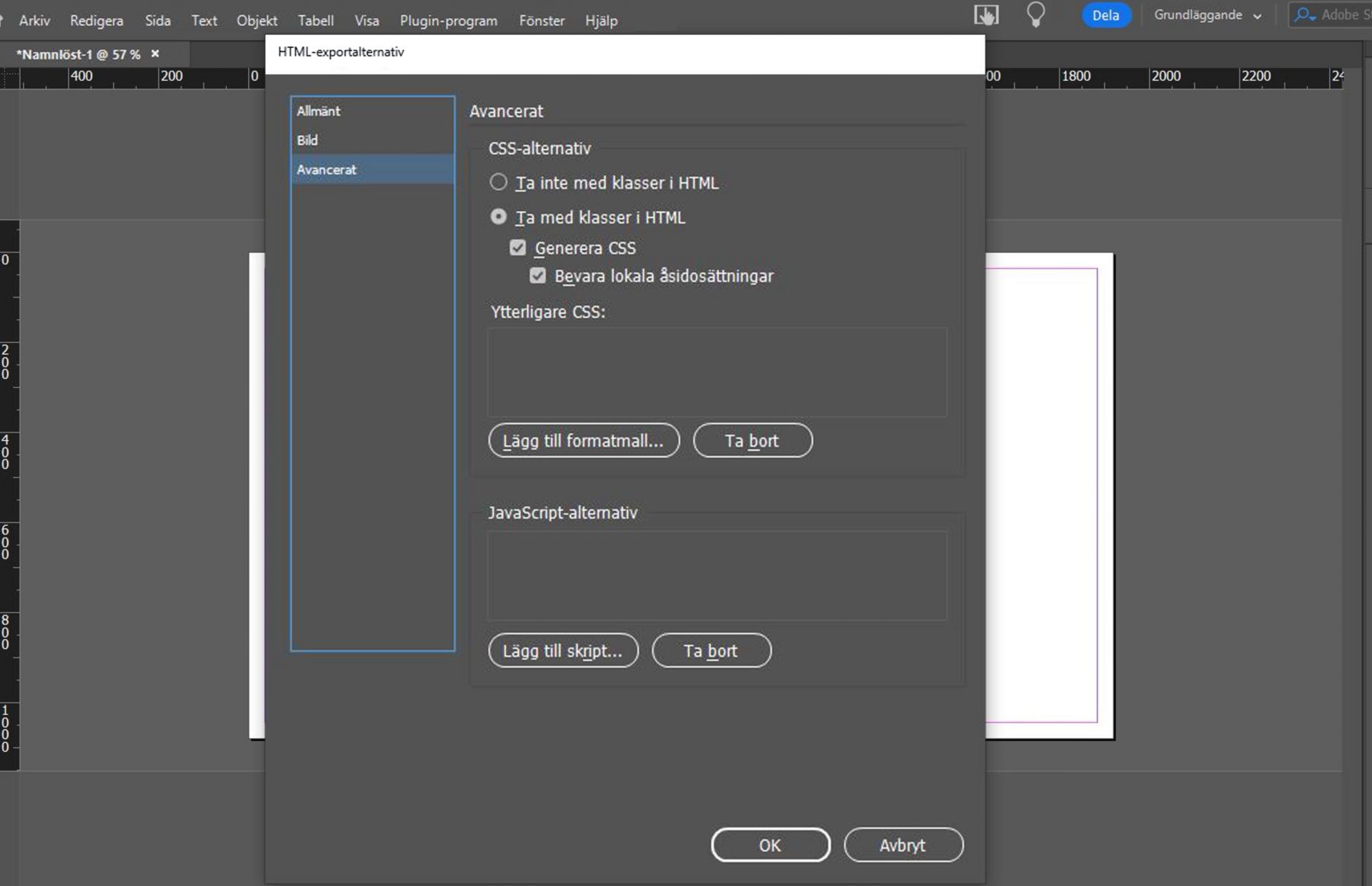 Avancerade alternativ
