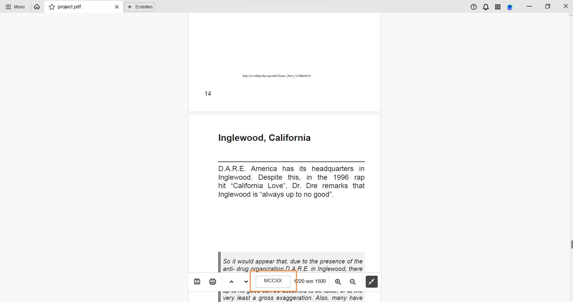 Seitenbeschriftungen im Heads-up-Display
