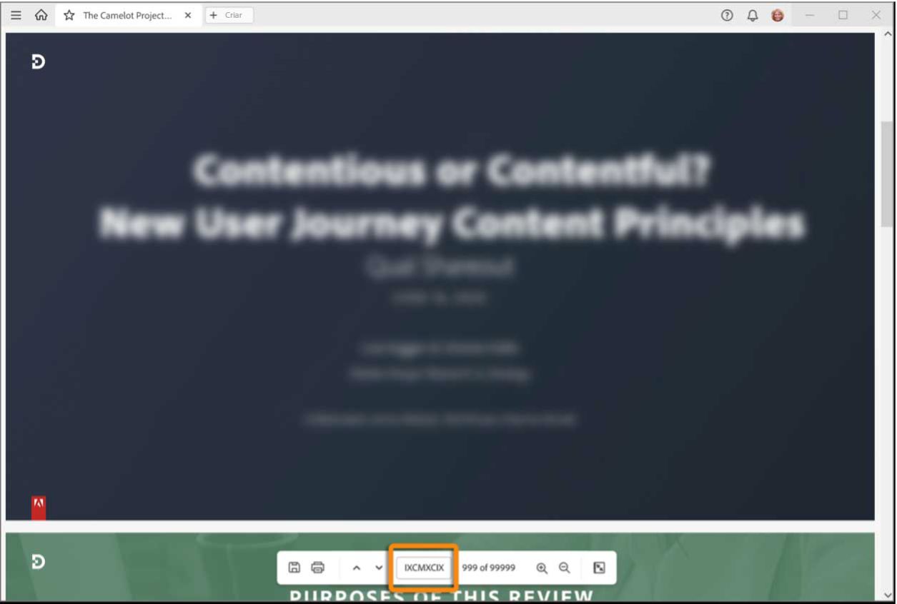 Rótulos de página no HUD