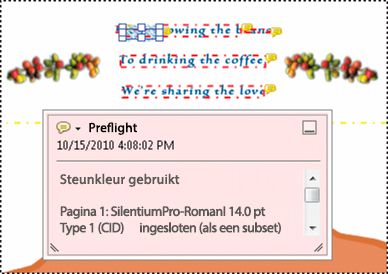 Voorbeeld van een PDF-rapport met een notitie