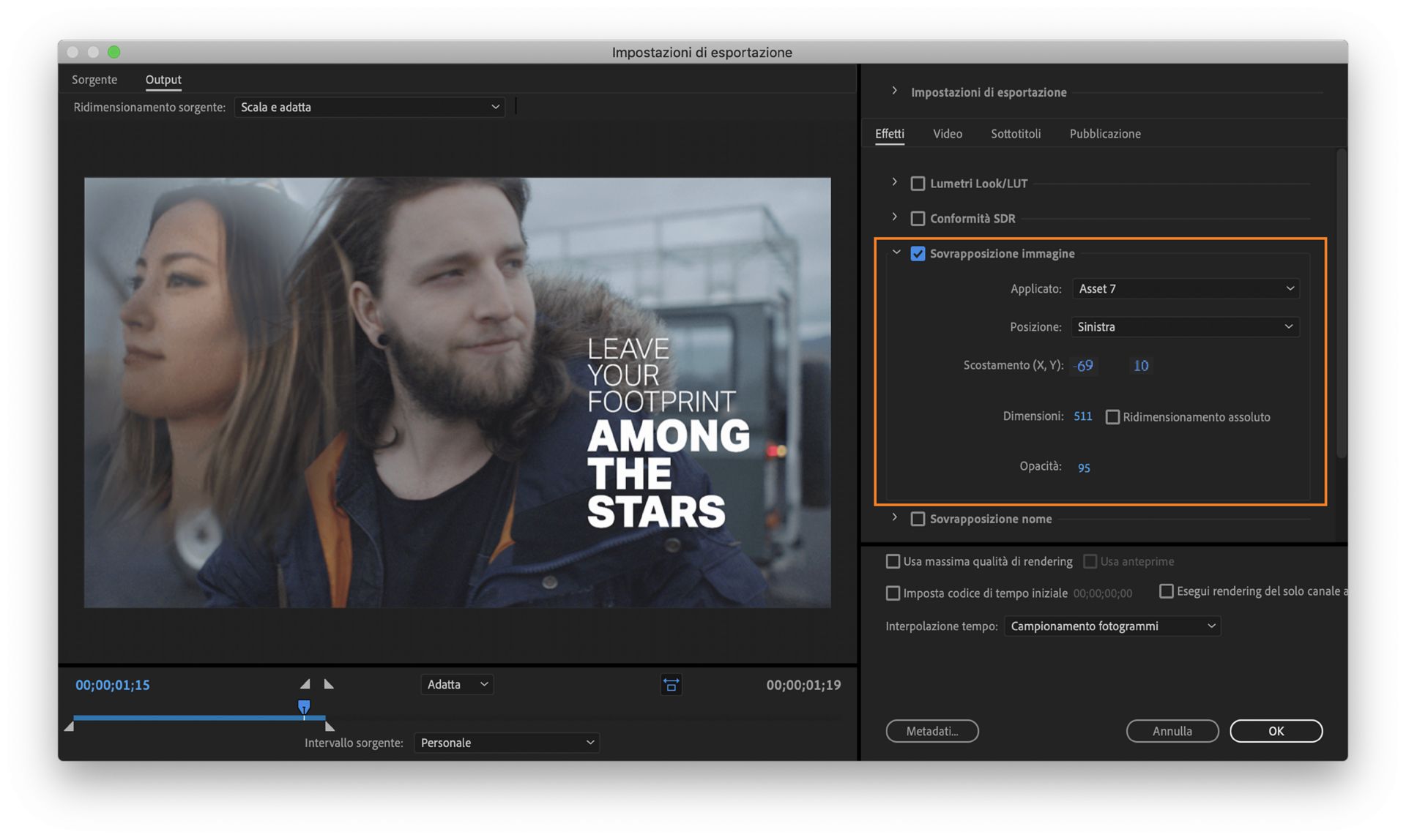 Sovrapposizione immagine