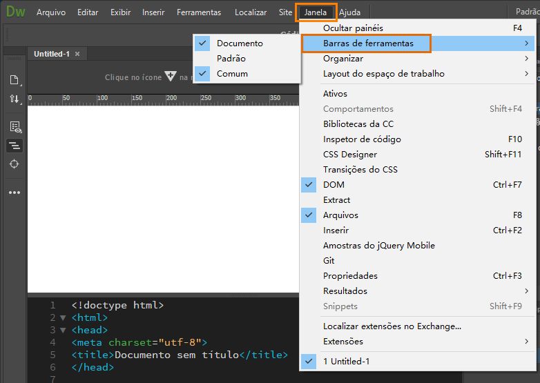 Barras de ferramentas