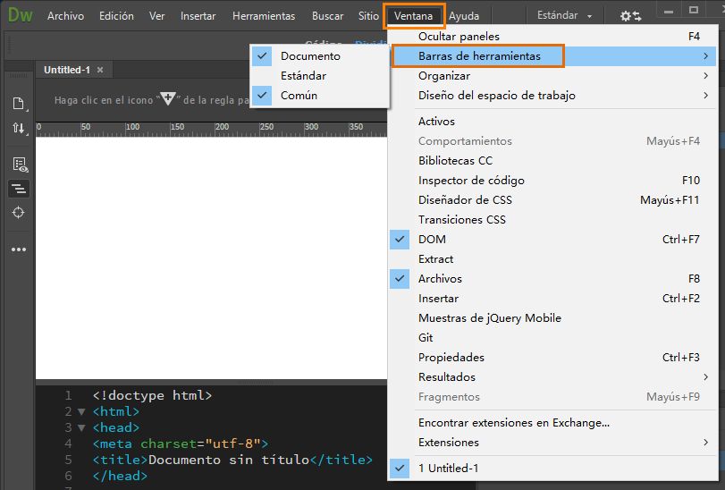 Barras de herramientas