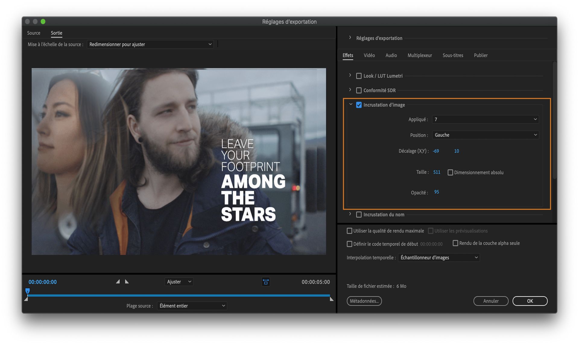 Incrustation d’image