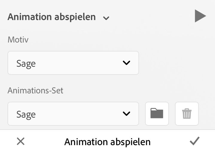 Menü „Animation wiedergeben“