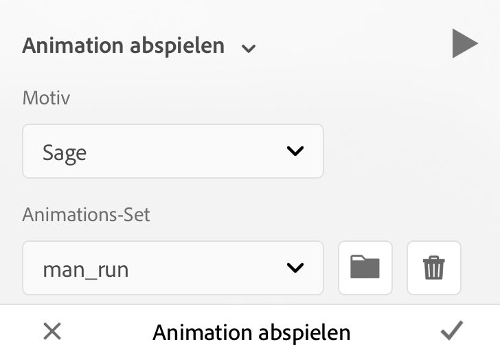 Menü „Import von Animationen“