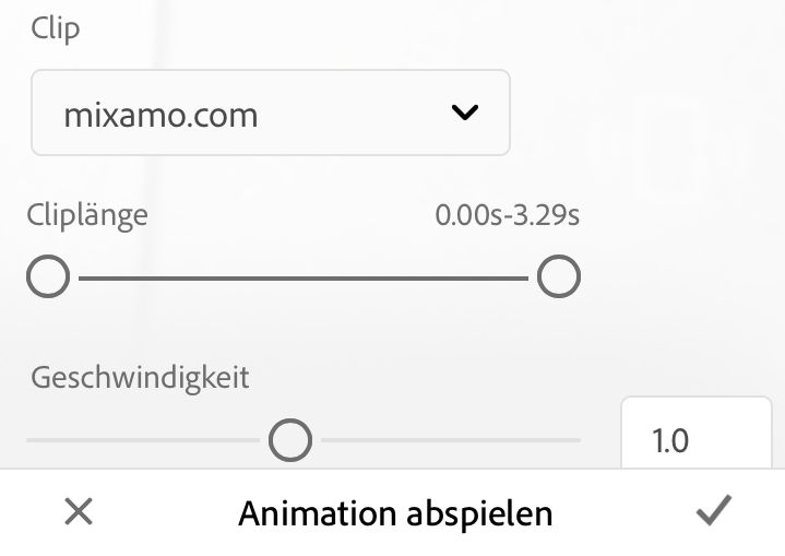 Menü „Animation wiedergeben“