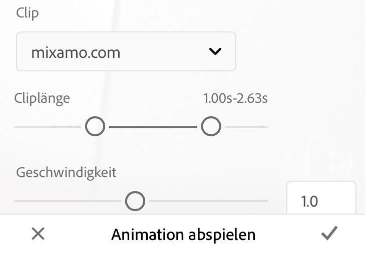 Menü „Animation wiedergeben“