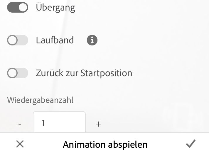 Menü „Animation wiedergeben“