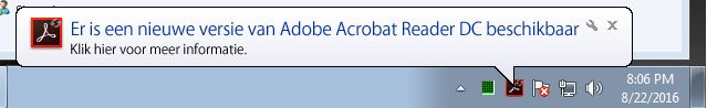 Bericht voor uw Adobe Reader-upgrade naar Adobe Reader