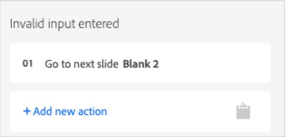 Action for invalid input