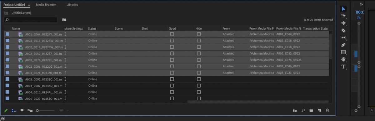 Cerca un proxy e abilita i campi che desideri visualizzare.