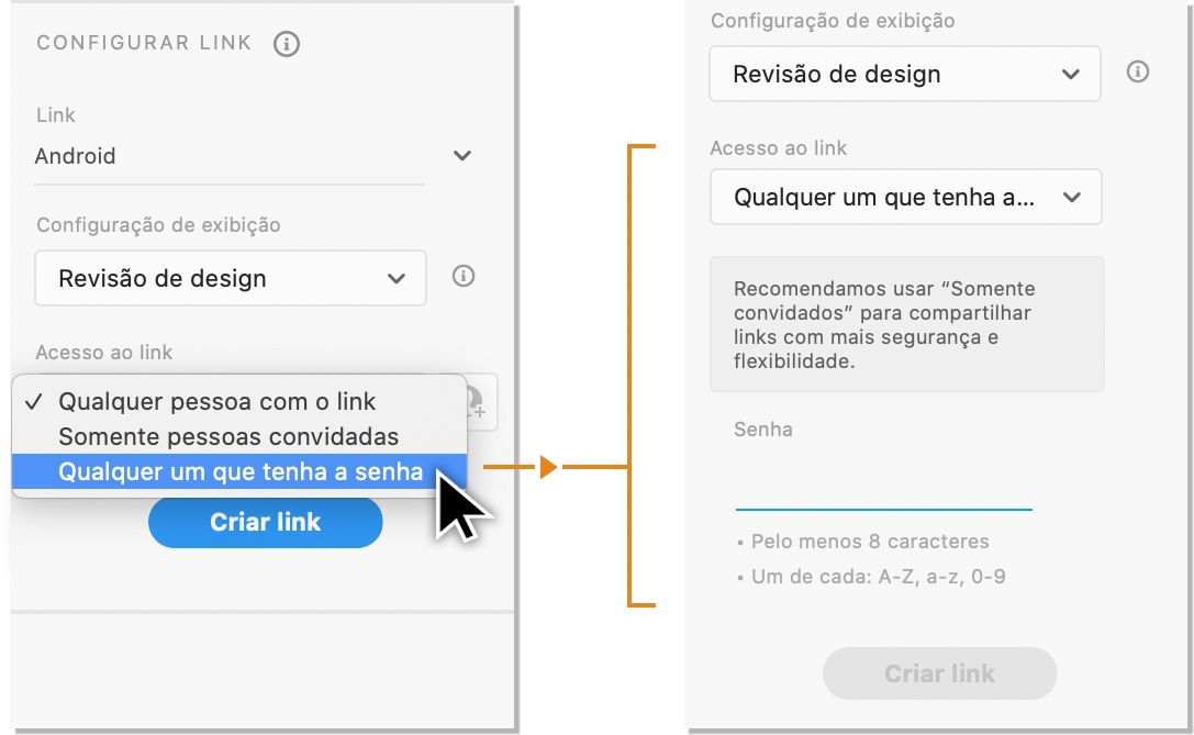 Criar um link protegido por senha