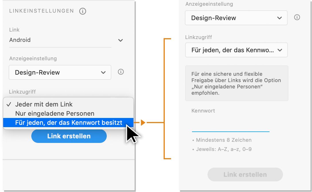 Kennwortlink erstellen