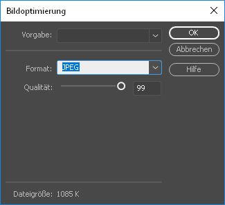 Bild in Dreamweaver optimieren