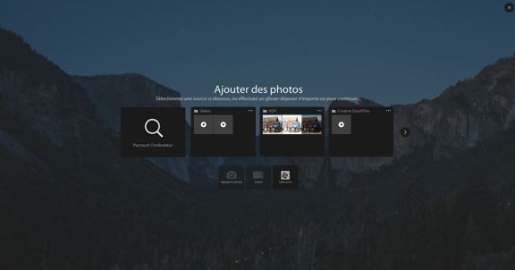 Une nouvelle expérience d’importation de Lightroom