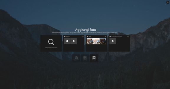 Nuova esperienza di importazione di Lightroom