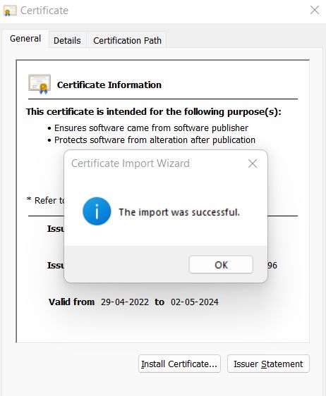 Import erfolgreich