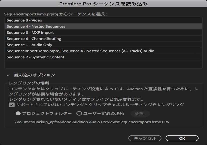 読み込みオプション