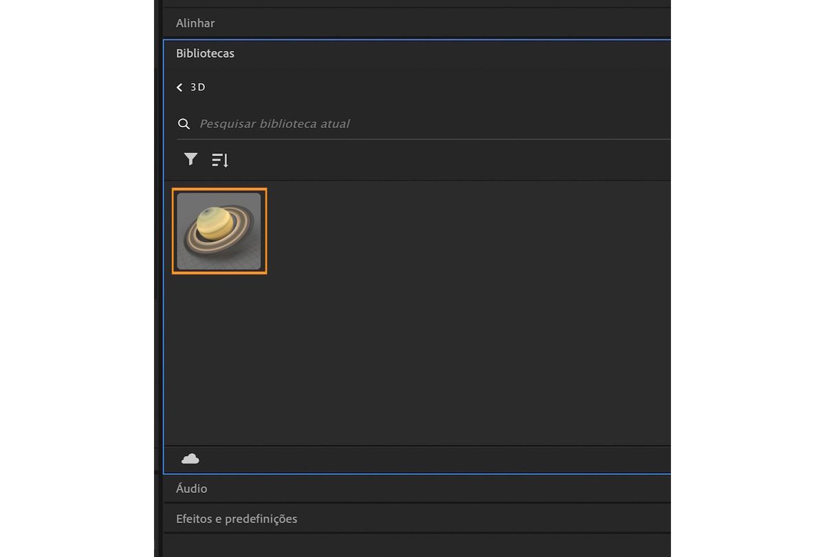 O modelo 3D salvo no Adobe Stock começará a ser refletido na sua biblioteca.