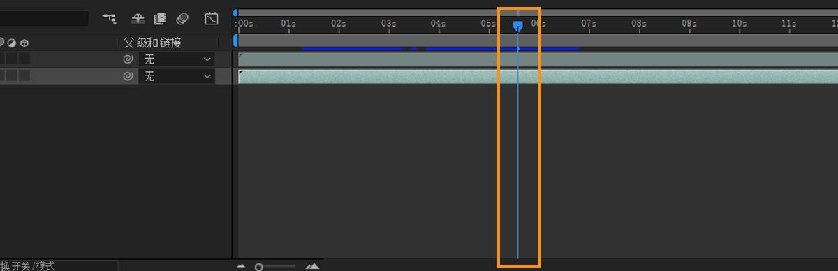 “时间轴”面板具有会突出显示的当前时间指示器 (CTI)。