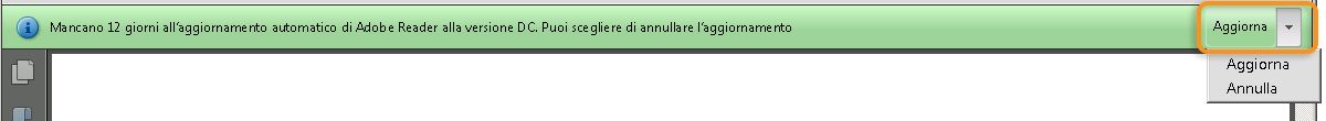 Notifica in-app per l'aggiornamento o la rinuncia