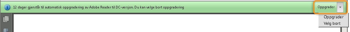 Varsel i app for oppgradering eller bortvelging