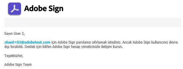 Etkin olmayan hesap e-postası
