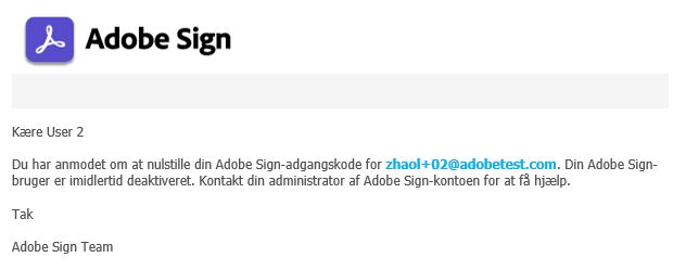 E-mail om deaktiveret konto