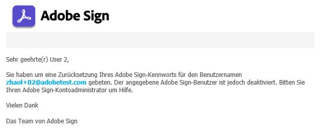 E-Mail für inaktives Konto