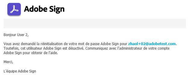 Courrier électronique de compte inactif