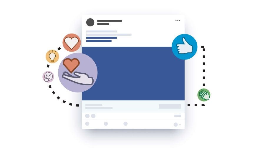 Illustration of a LinkedIn post getting a lot of engagement via likes, applause, and hearts